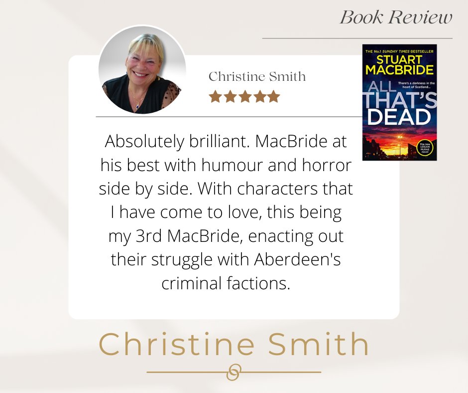 If you have not read it, I absolutely recommend it!

#bookreview #stuartmacbride #allthatsdead #bookoftheday #readerscommunity #readerslife #goodbooks
@StuartMacBride