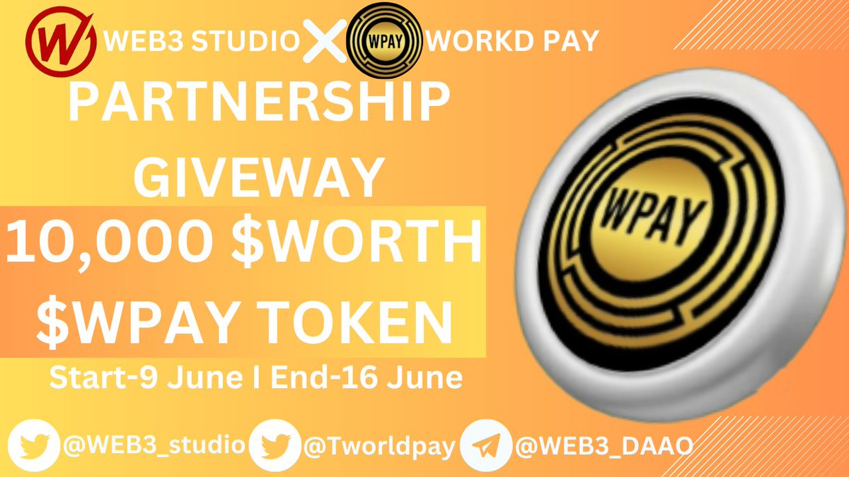 Web3_METAVERSEE's tweet photo. World Pay X Web3 Studio 500 #FCFS BIG #Airdrop
๐ Prize Pool:- 10k$ WORTH $WPAY TOKEN ( #FCFS Users )
โ
Follow @TWorldpay& @Web3_Studio
โ
Complete form โคต๏ธ
https://t.co/Vx8uAd0tpg
โฑ๏ธ Ending 16 June
#BSC #Airdrops #Crypto #zkSync #Web3studio #Giveaways #FCFS #Solana #pepe https://t.co/25LHrD5kqx