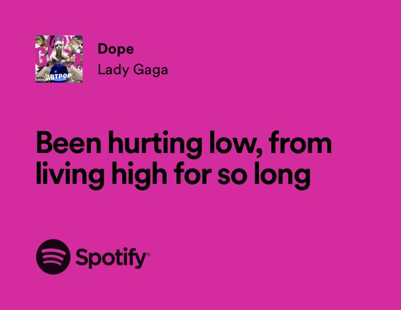 Lady Gaga — Dope. open.spotify.com/track/1gPCk3KU…