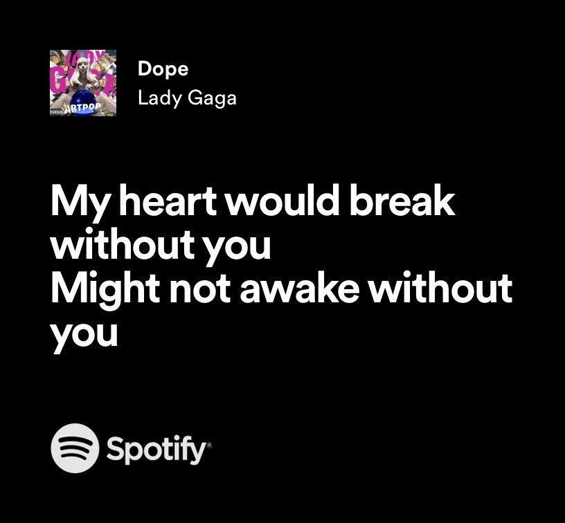 Lady Gaga — Dope  open.spotify.com/track/1gPCk3KU…