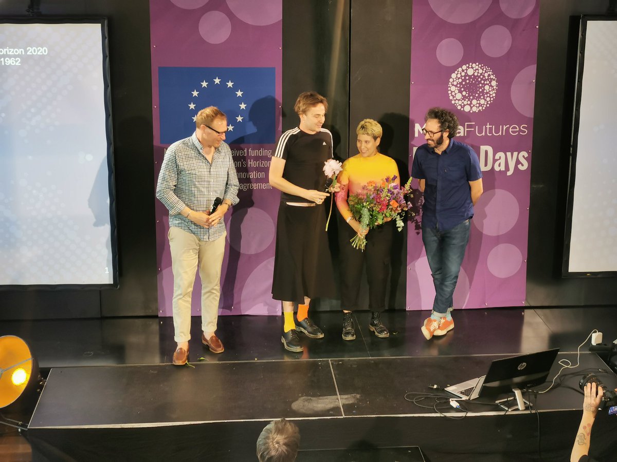 MediaFuturesEU's tweet photo. 🚀 Congratulations to all #MediaFutures projects teams! And in particular to the winners:
👉Truth Detective (SmA) 
👉 Self (SfC) 
👉 Sock Puppet Theatre (AfM) https://t.co/g3utms12CP