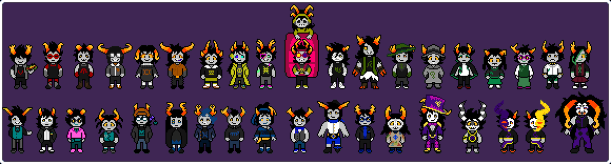 Finished some sprites of Hiveswap friendsim trolls! #homestuck #pixelart #hiveswap #HOM3STUCK