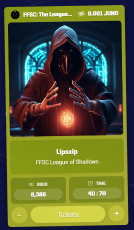 Skrilla_32's tweet image. ~ League Of Shadows ~

🎟️Ticket Price - 0.001 $JUNO 🤯🤯🤯

🛝 Play here - gelotto.io/app/games/raff…

ℹ️ Learn more - ffsc.site

#NFT #FFSC #Raffles #Crypto @JunoNetwork @Gelotto2