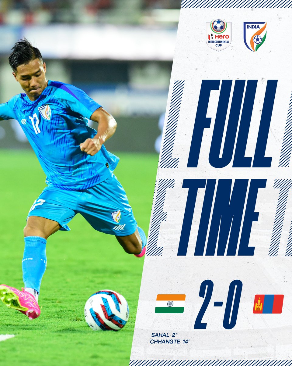 Our Team india💙

#TheBlueTigers 🐯 start their #HeroIntercontinentalCup 🏆 campaign with a comprehensive 2️⃣-0️⃣ win over Mongolia 🙌🏽🔥

#INDMNG ⚔️ #IndianFootball