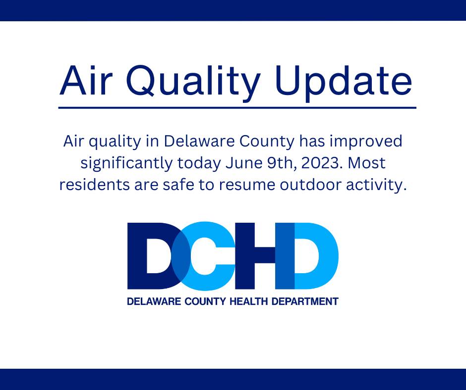 Delaware County on Twitter "Update! Air quality in Delaware County has
