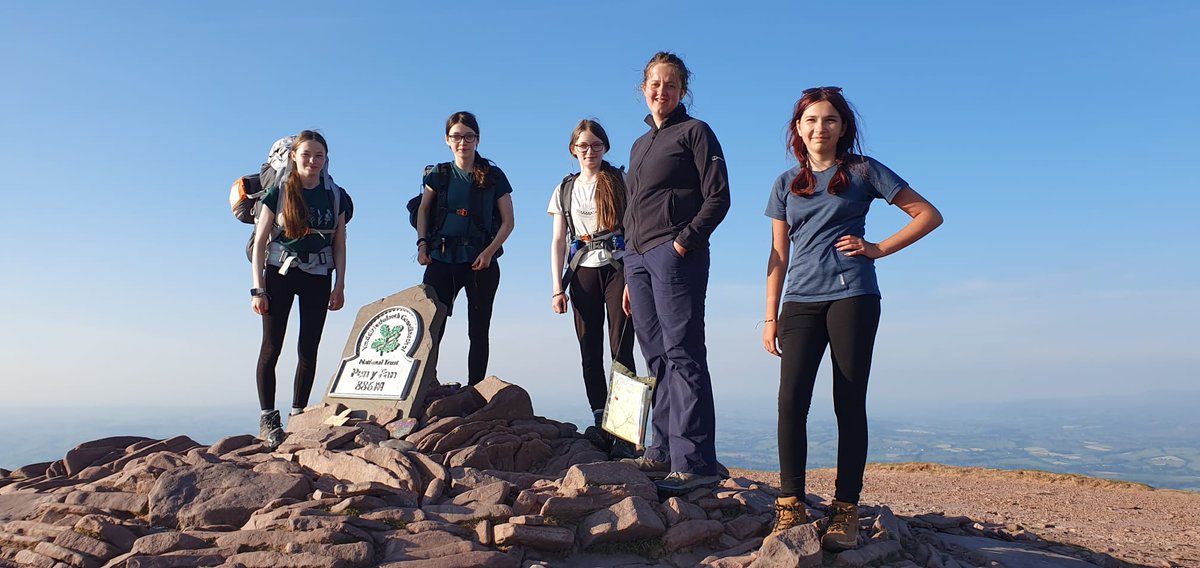 Silver Expedition Day 1.  A very testing day of walking in Wales.  After a mid day start, teams covered 20km including an ascent of Pen y Fan,  arriving in camp late evening into dusk.  All teams performed exceptionally.