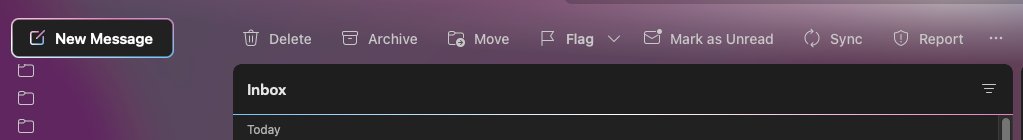 SamStrife's tweet image. Office added Pride colour scheme to their mail client and I'm not going to lie, this goes hard...