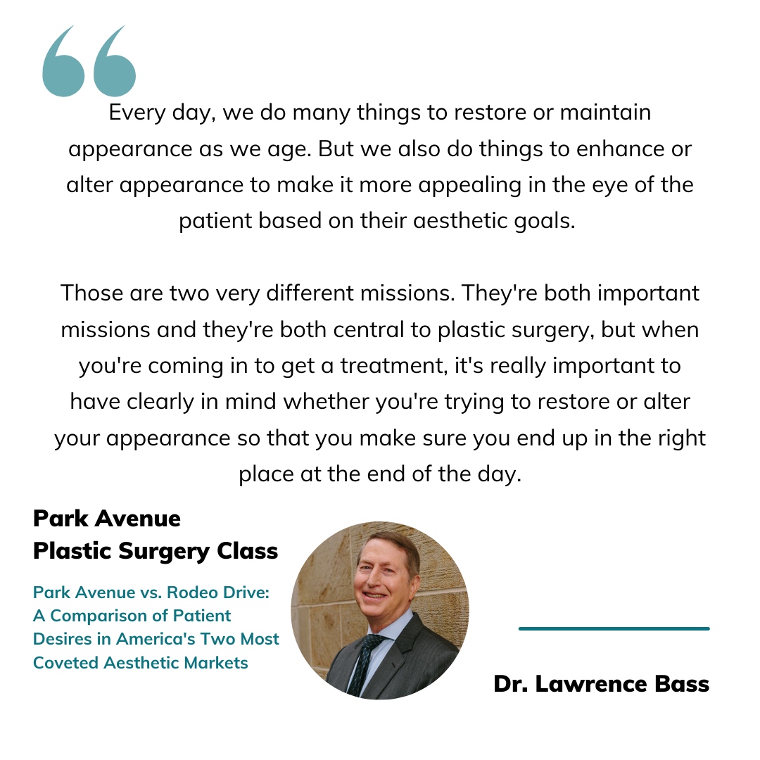 It’s best to know going into #cosmeticprocedures whether your goal is to restore or enhance so you don’t end up unhappy with your results at the end of the day. Learn about the differences in aesthetic goals between the east and west coasts on my #podcast! parkavenueplasticsurgeryclass.com/park-avenue-vs…