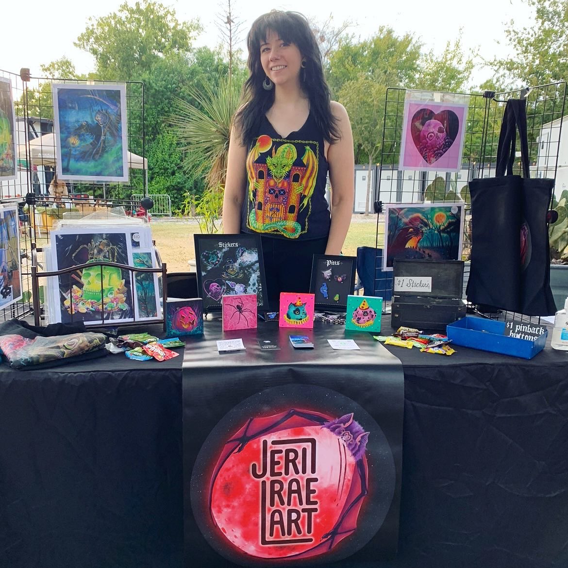 jeriraeart's tweet photo. I’ll be in Houston this Sunday!From 11-7 come out to Numbers nightclub for the @obscure.houston.market! I’m going have some new stickers and prints, come check out all the cool vendors, stop by and say hello! 🖤🦇flyer in comments https://t.co/XXgrVmjSs5