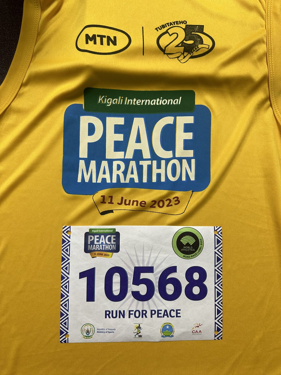 Pick up your bib & number and get ready for Sunday. #KigaliMarathon2023 
#KIPM2023
#Run4Peace
#Run4Fun
#Run4Health
