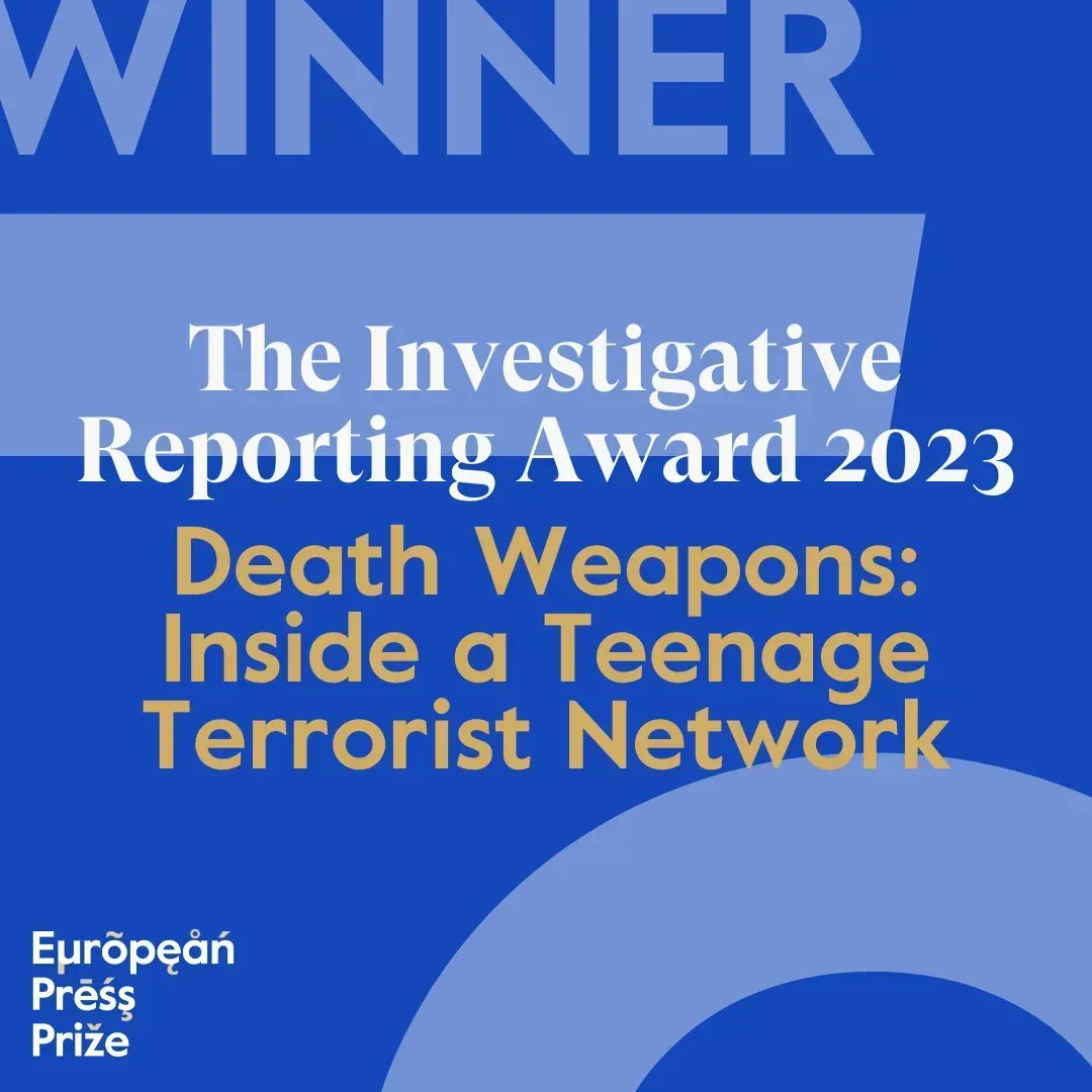 "Death Weapons: Inside a Teenage Terrorist Network" by <a href="/Nabertronic/">an</a>, <a href="/BrauseChristina/">Christina Brause</a>, <a href="/nickrobinsearly/">Nick Robins-Early</a>, @BryanDBender and published by <a href="/welt/">WELT</a> and <a href="/POLITICOEurope/">POLITICOEurope</a> is our 2023 Investigative Reporting Award Winner ✨

Congratulations!

#europeanpressprize