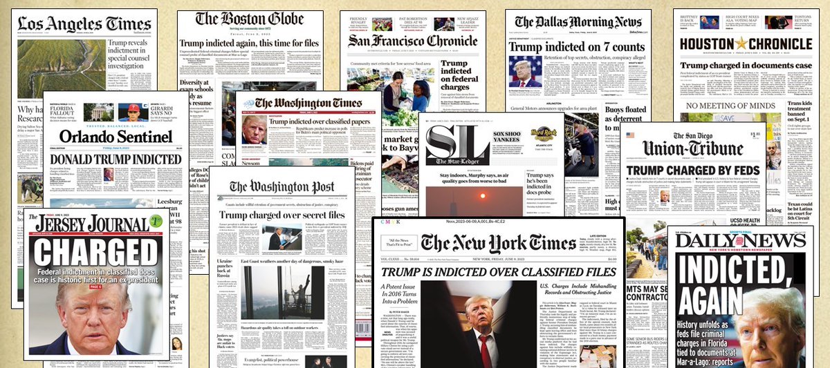 I made a collage of some of today's headlines. Unpresidented times.

#headlines
#topstories
#TrumpIndictment 
#TrumpIndictedAgain 
#TrumpIsASpy