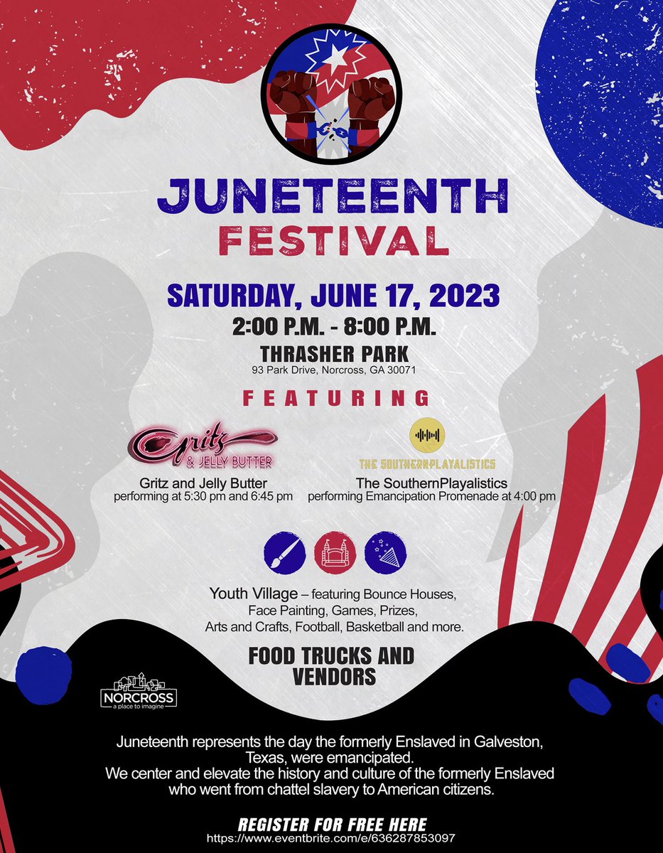 princss6's tweet photo. Centering the meaning of #Juneteenth! See you next Saturday. Good History! Good Food! Good Music! Family Friendly with expanded Youth Village! #GritzandJellyButter #TheSouthernPrayalistics #foodtruck #vendors #Fun #Juneteenth2023 🇺🇸🇺🇸🇺🇸 https://t.co/ZcrIGCR1R3