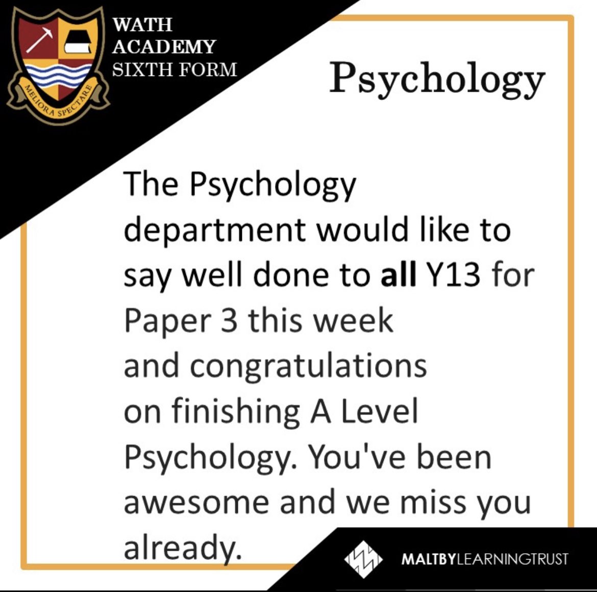 Wath_RSS's tweet photo. We are so proud of our incredible Year 13 students @Wath_SixthForm who have worked so hard this week ⭐️⭐️ https://t.co/VKLEkDGYsr