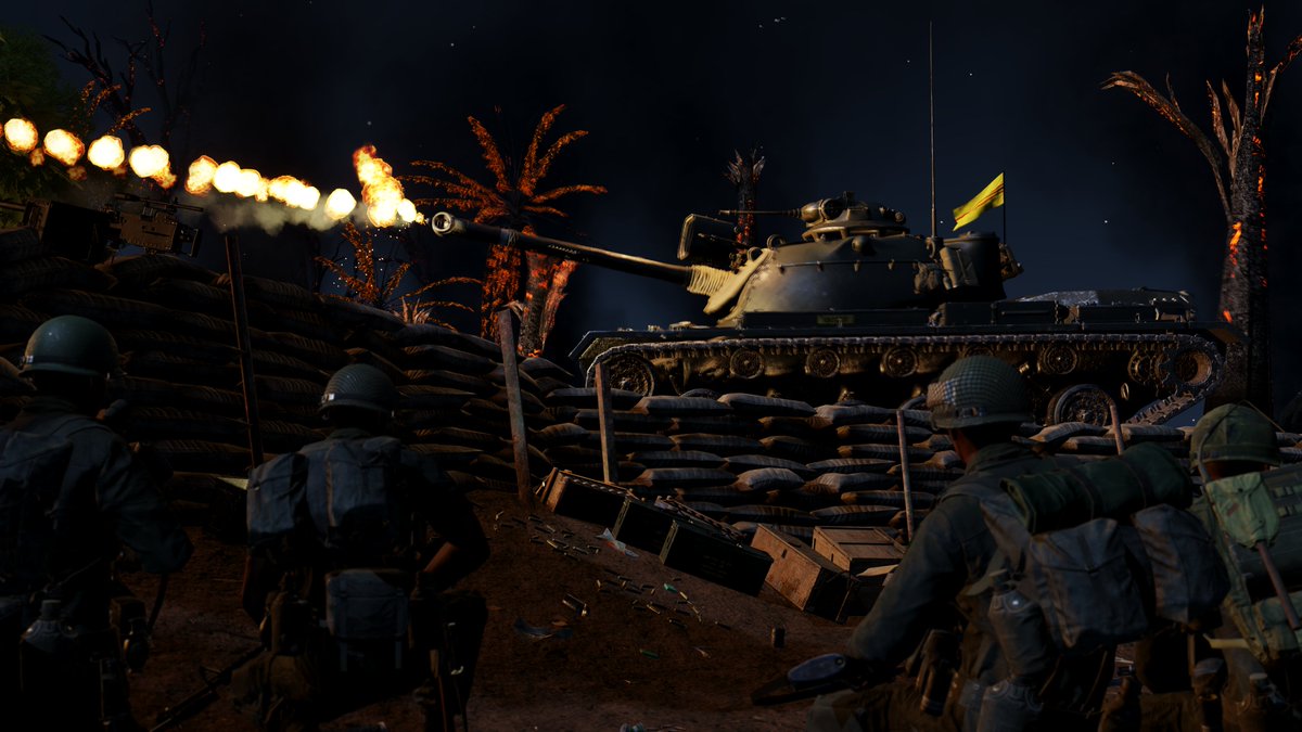 SavageGameDes's tweet photo. Clearing the way, with fire

The M67A2  Flame Tank is a variant of the mighty M48 main battle tank which has a flamethrower fitted in place of the main gun. 

Stay tuned for daily sneak peeks of the S.O.G. Prairie Fire 1.3 update, coming soon! https://t.co/ugBYqXJ22v