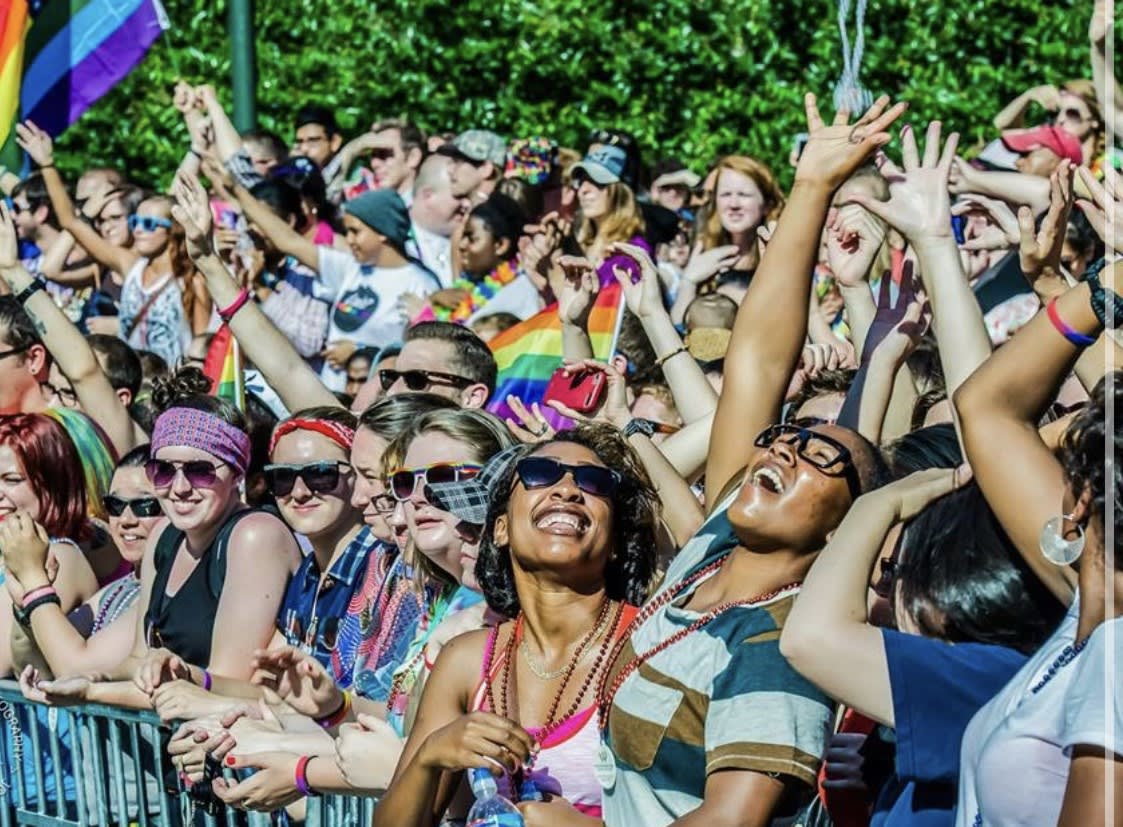 DCDistrict's tweet photo. This Saturday is going to be a fun one. Capital Pride will be having a parade starting at 3pm and a Block Party at 12-10pm. Get your flags and good spirits ready. #bozzuto https://t.co/yvprx7H5CX