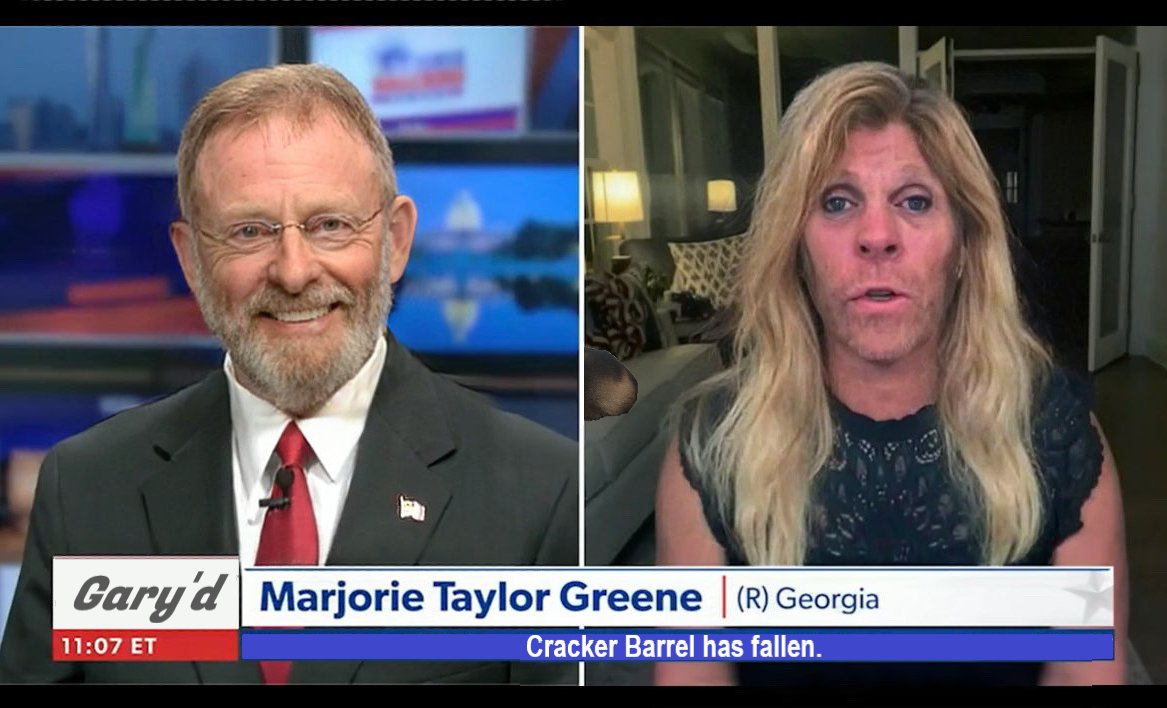 Thank goodness Marjorie Taylor Greene was able to join me on the show.  The tragedy of woke Cracker Barrel is the exact distraction we Patriots need from the Trump Indictments!