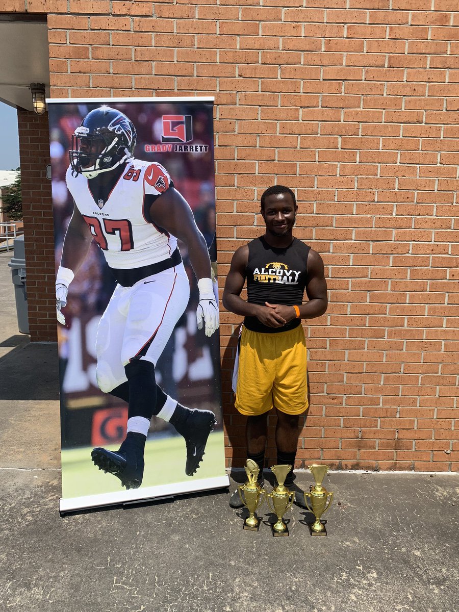 Tigers went to work today at the Grady Jarrett combine. Congratulations to <a href="/SlidellNicholas/">Nick Slidell</a> for being awarded the best performance in the 40yd, Vertical Jump, and overall MVP award.  Thanks <a href="/GradyJarrett/">Grady Jarrett</a> and his camp for putting on a great event. <a href="/Alcovy_Sports/">AHS Tigers Sports</a> <a href="/coachFortson35/">Spencer Fortson</a>