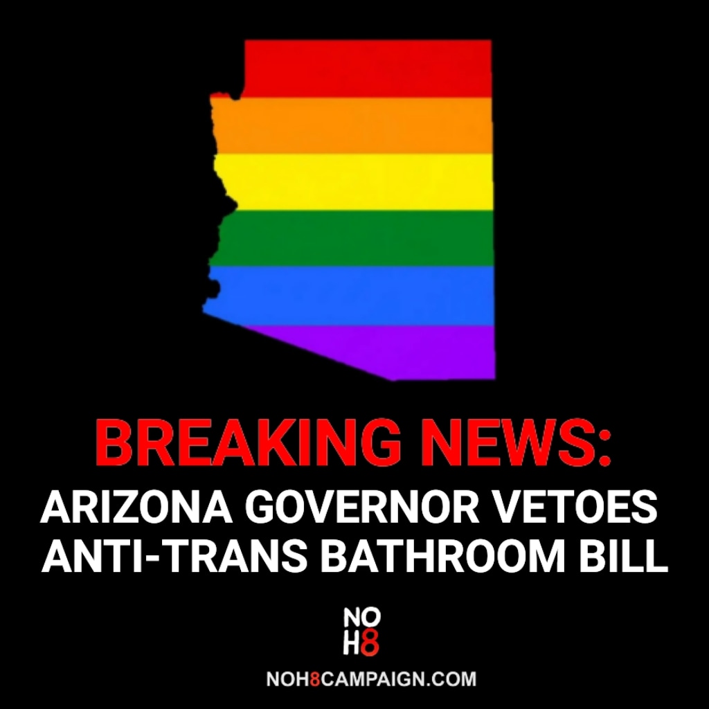 BREAKING: #Arizona @GovernorHobbs vetoes anti-trans bathroom bill #NOH8