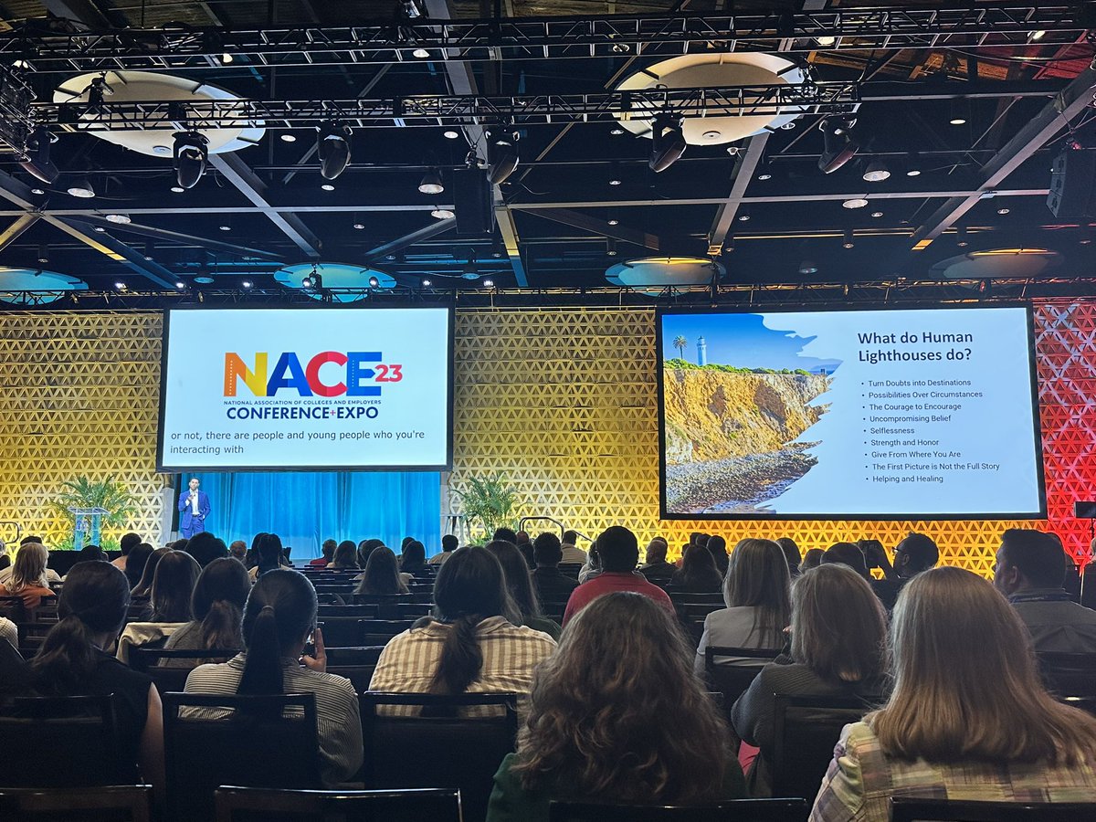 The <a href="/istevepemberton/">Steve Pemberton</a> keynote was one of my favorite parts of #NACE23 Conference…about how little moments can make large impacts that have lasting ripple effects called the “lighthouse effect”. A reminder that our work makes a difference and we can serve as human lighthouses!