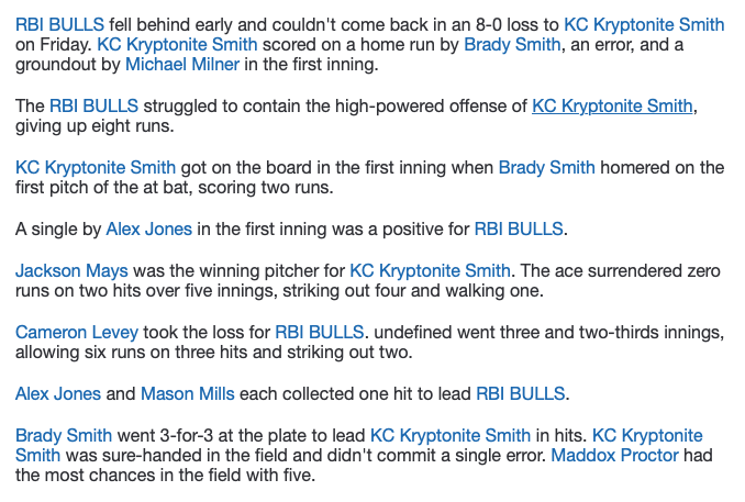 PrimetimeKYHQ's tweet photo. #15uClassic - KC Kryptonite Smith advance to 3-0 beating RBI Bulls, 8-0.  Brady Smith firing on all cylinders and a single short of the cycle - 3-3 2RS 2B 3B HR 4RBI #HaveADay Jackson Mays kept the Bulls at bay 5IP 2h 0R 4K 1BB #NiceLine https://t.co/A8qiL99X4s
