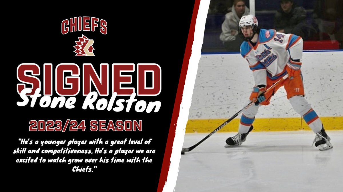 NEWS: Stone Rolston Joins Chiefs Roster for Upcoming BCHL Season.

“Stone is going to be a great addition to our forward group. He’s a younger player with a great level of skill and competitiveness."

🔗 chilliwackchiefs.net/stone-rolston-…
