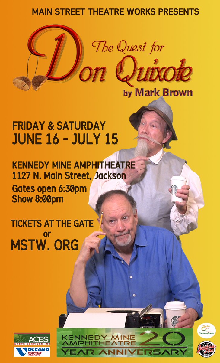The stage is getting set, the Amp is getting spruced up, and we're 1 week away from opening "The Quest for Don Quixote!" Fun for the whole family, also pairs with friends and wine. Grab your dinner, a chair &amp; jacket, &amp; enjoy theatre under the stars. MSTW.ORG