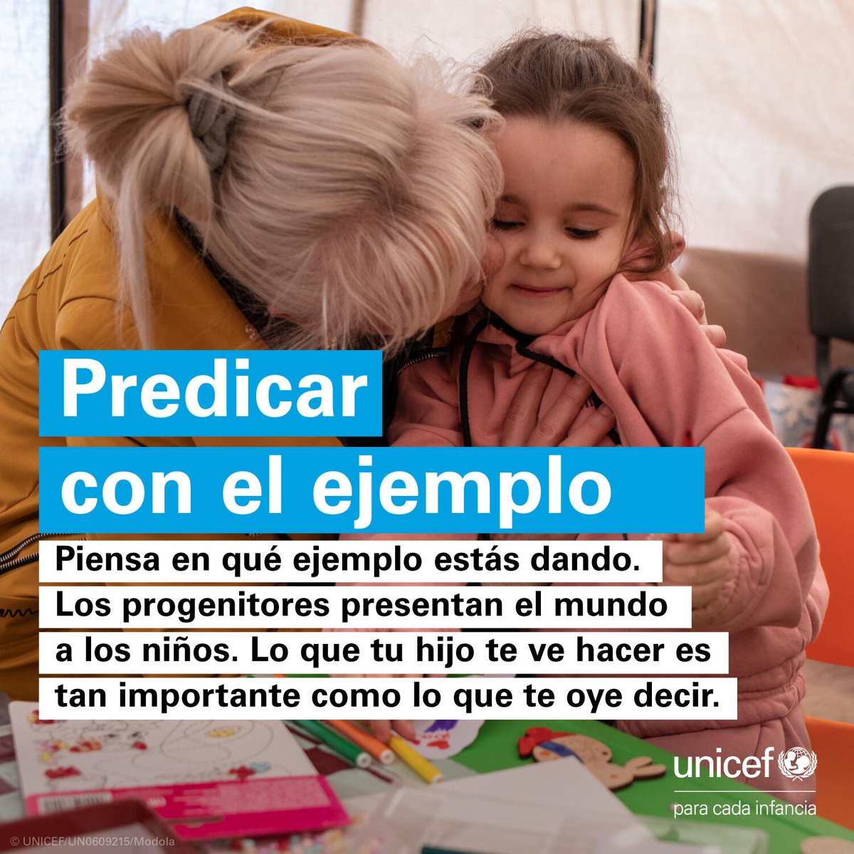 ¿Quieres tener una buena conexión con tus hijas e hijos?

Empieza por conversar con ellos, escucharlos, divertirse y dar un buen ejemplo.

@‌unicefenespanol comparte ideas de cómo fortalecer tu relación con tus hijos: unicef.org/parenting/es