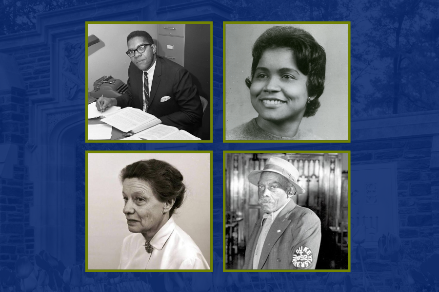 DukeTrinity's tweet image. We are excited to announce the creation of four new Trinity professorships that will honor celebrated individuals in @DukeU history -- Samuel DuBois Cook, Ida Stephens Owens, Hertha Sponer and Frank Wall. Learn more about each of these trailblazers: duke.is/8r6h9