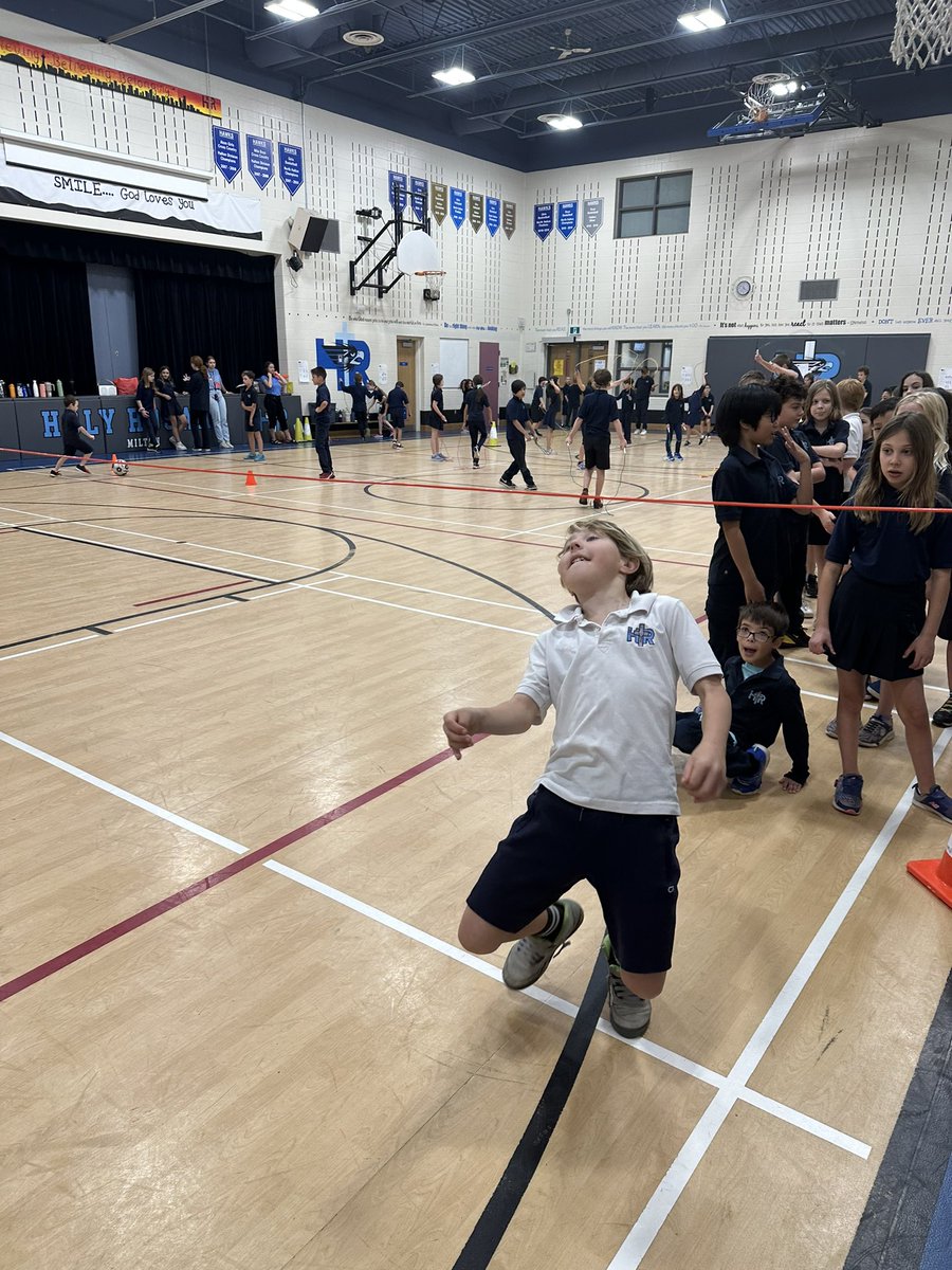 Some #JumpRopeforHeart Action with @mrs_jmedeiros class ❤️ @HolyRosaryM