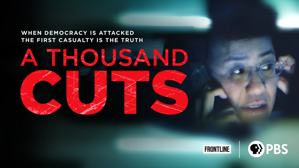 . <a href="/frontlinepbs/">FRONTLINE</a> wins 5 #CronkiteAwards this year. The first to accept is <a href="/_athousandcuts/">A Thousand Cuts</a> by @CineDiaz. It does "an unbelievable job illustrating the nuances, vulnerabilities and disinformation campaigns all at play," says <a href="/martykaplan/">Marty Kaplan</a>.
