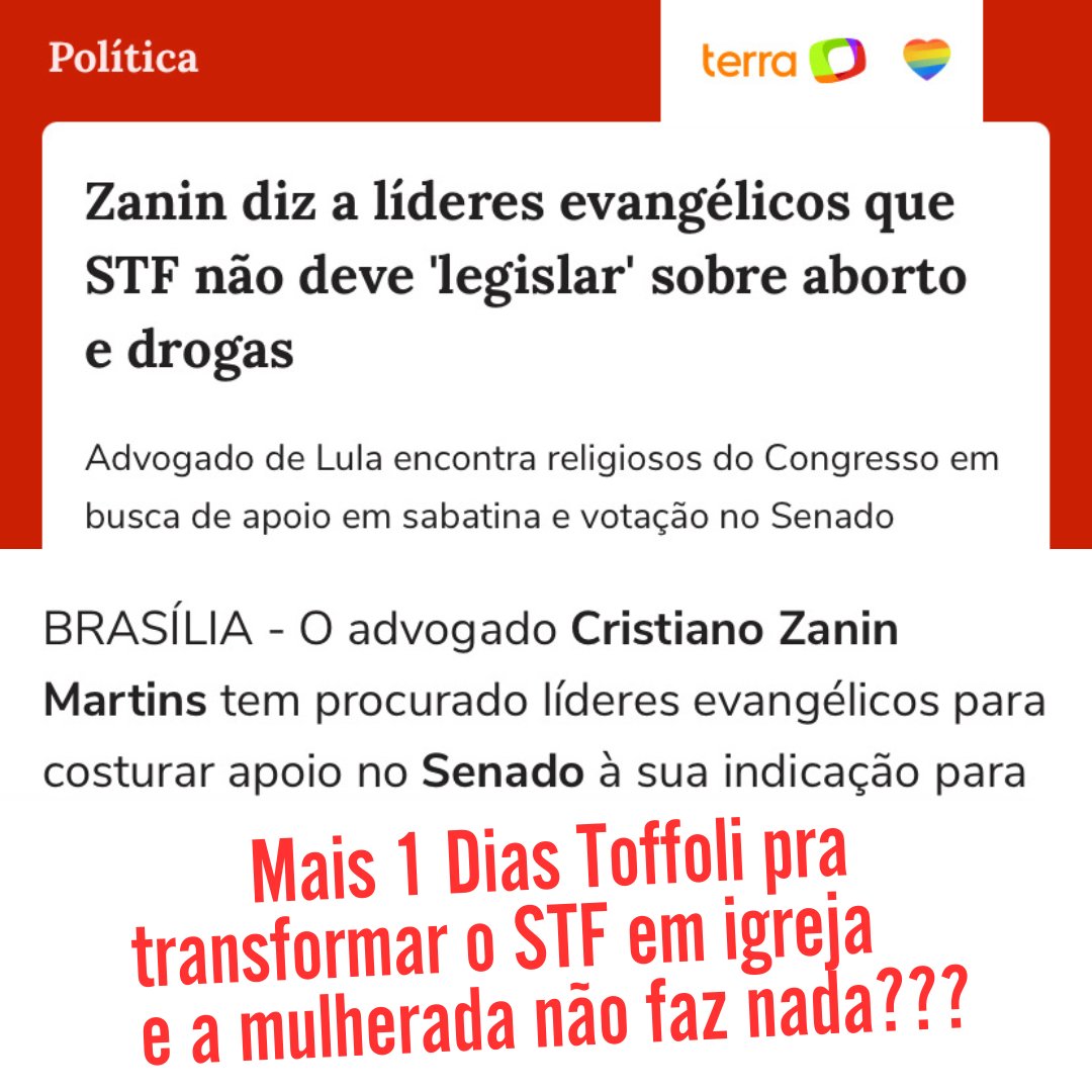 Quem não lembra do Dias Toffoli dando as mãos ao Bolsonaro pra rezar em abertura de sessão?

#abortonapautaSTF #milhaspelavidadasmulheres