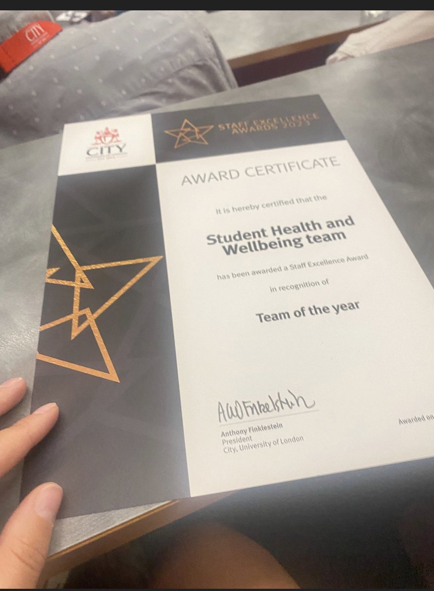 Sarahhopp143's tweet photo. Delighted that our team won the Staff Excellence Award 2023 Team of the Year at City, University of London under the leadership of James Saward. https://t.co/mhnP3Tp1s9