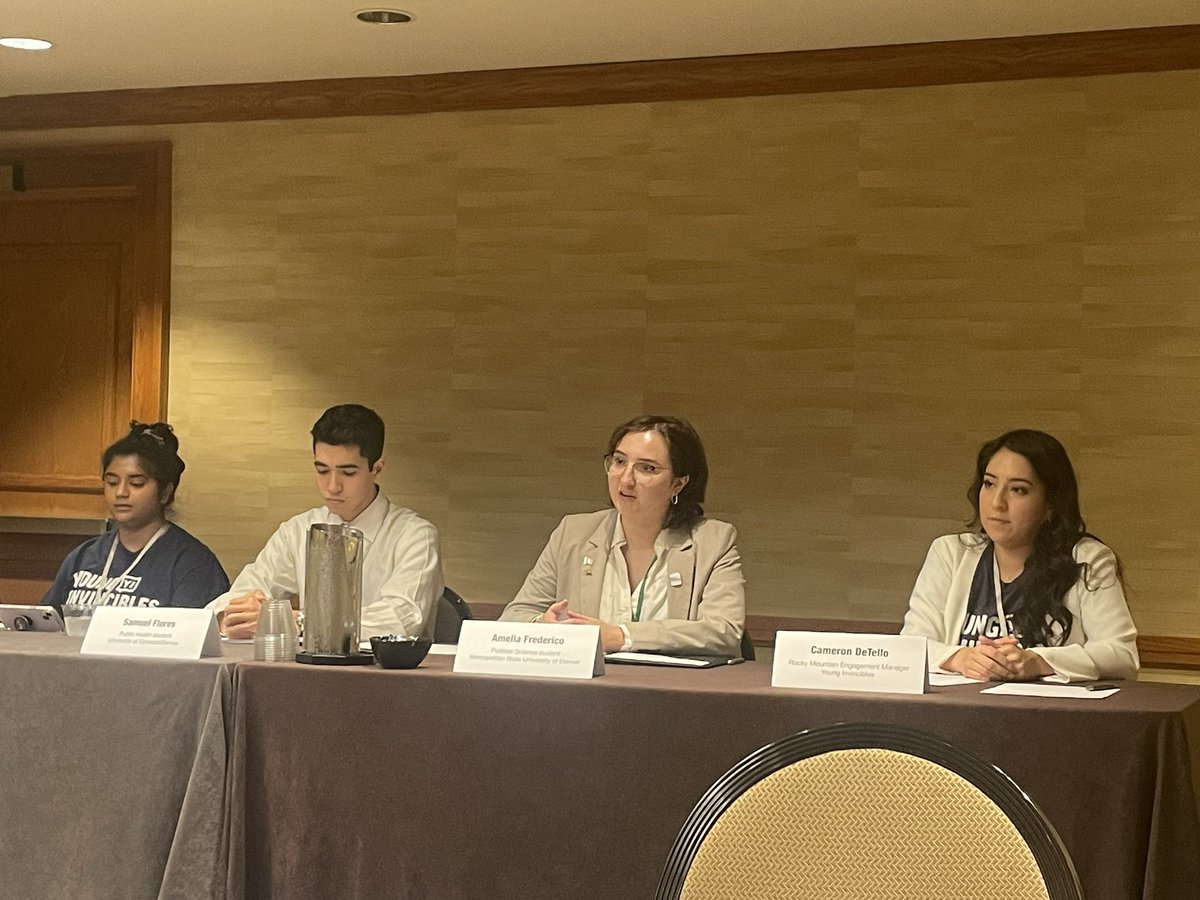 YoungInvincible's tweet photo. Cameron DeTello from #YICO spoke on @GlobalMedEd's panel on homelessness, food insecurity, safety, environmental and health threats as well as their young adults leading policy change panel! #GMED2023 https://t.co/j3emiI5iwu