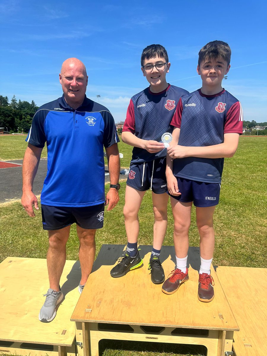 Congratulations to Joint Winners of the Year 8 #vhcathleticsinvitational2023 from @stpaulsbbrook Setanta McDonald and Daithí Hoey pictured with Head of PE Mr Murray