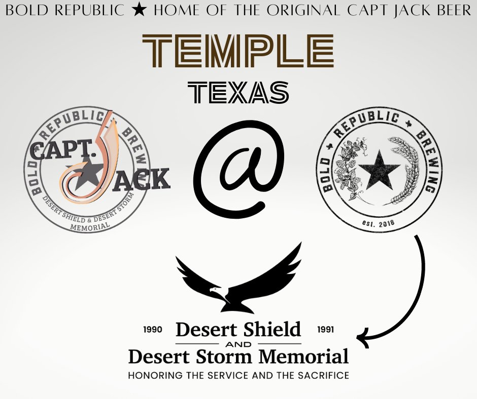 Where it all started! [and currently SERVING Capt Jack]
Owners Adriane and Patrick Hodges have been a pillar of support as we work to construct the Desert Shield and Desert Storm Memorial in Washington D.C.
boldrepublicbrewing.com
ndswm.org/captain-jack
#brewhonor #temple #beer