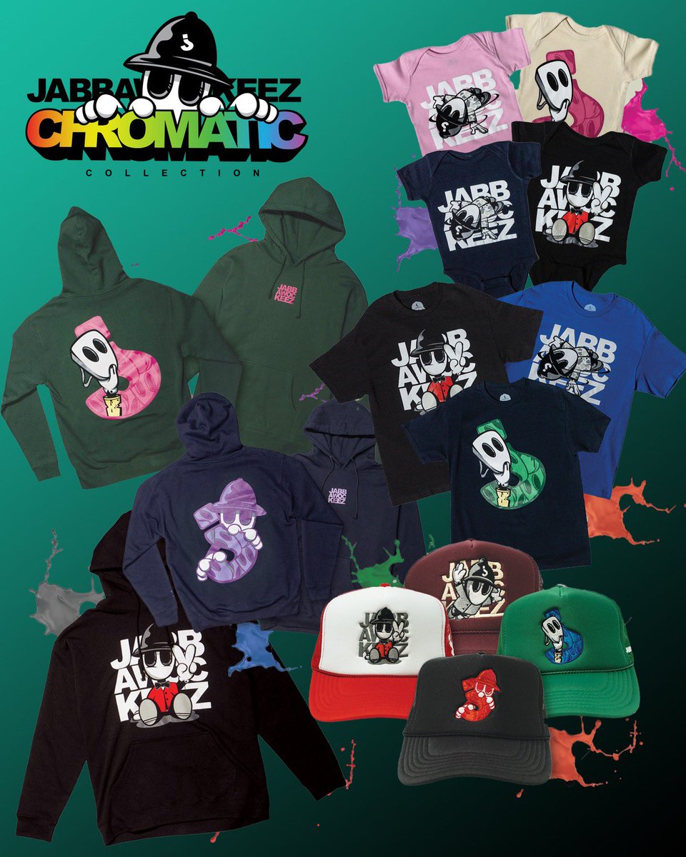 Introducing the CHROMATIC collection 🎨🙌 Designed by cartoon illustrator Sam Canales, bringing a whimsical cartoon ambiance to life with a burst of color. 

Available online NOW at JBWKZ.com‼️