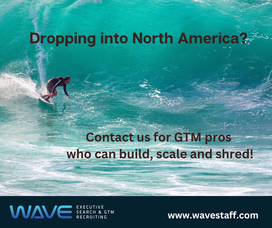 Dropping into North America? Get matched with talented cybersecurity professionals in Sales, Marketing, Product and Customer Success: bit.ly/Wavestaff. Contact @Wavestaff for SaaS GTM professionals who know how to build and scale...and shred!  #GTMstrategy #startup