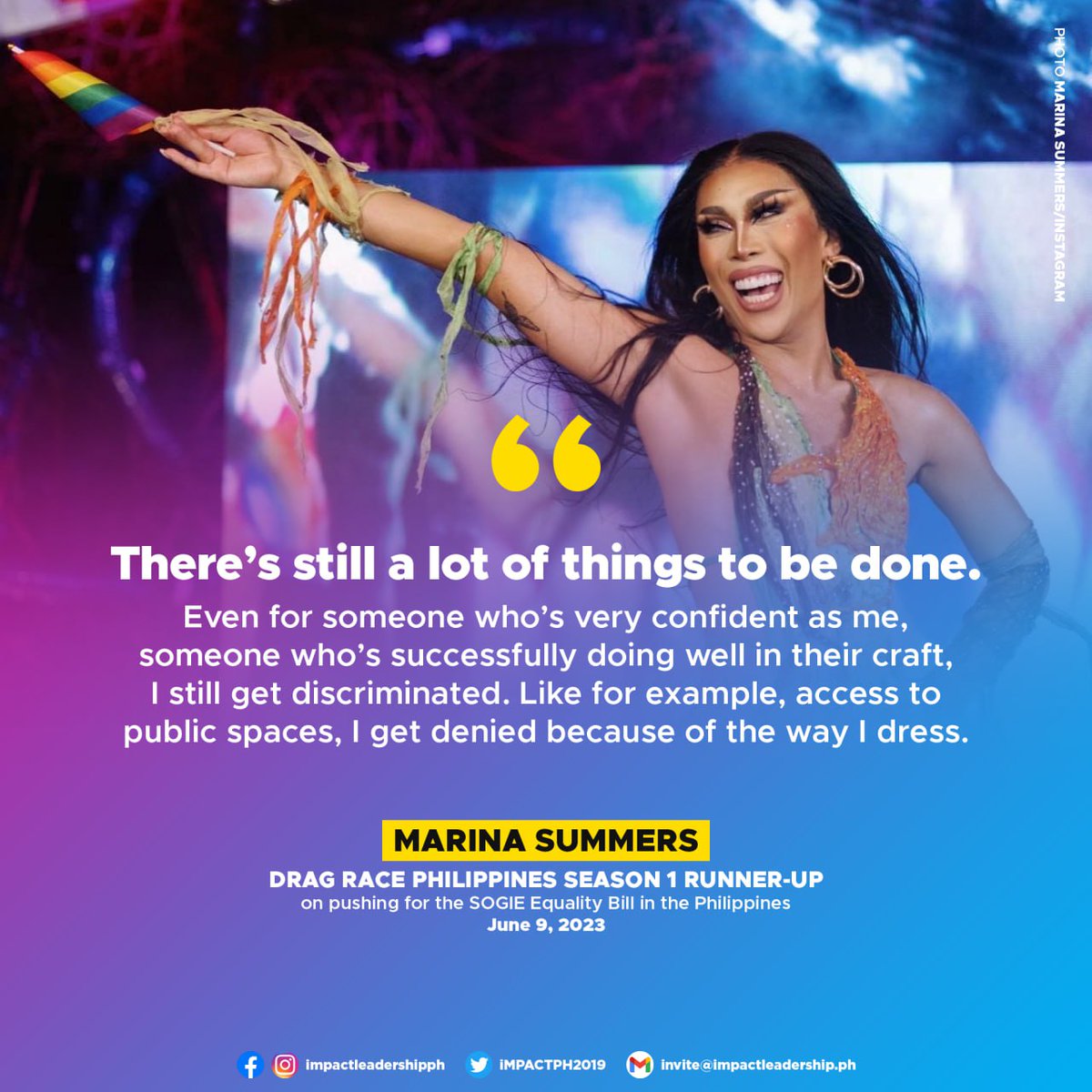 'THERE'S STILL A LOT OF THINGS TO BE DONE' ✊🏳️‍🌈

Drag Race Philippines Season 1 runner-up Marina Summers pushes for the passage of the SOGIE Equality Bill in the Philippines. #PassSOGIEBillNow

m.facebook.com/story.php?stor…