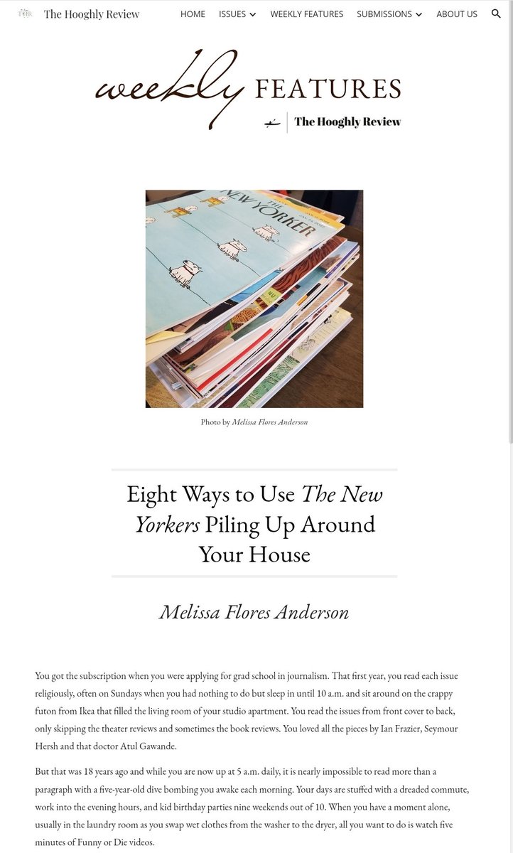 New logo, new website design and the first two Weekly Features coming this Sunday. Here's a teaser of the June 11 pieces by <a href="/shahriarshaams/">Shahriar Shaams</a> and <a href="/melissacuisine/">Melissa Flores Anderson</a>.

Submit to our Weekly Features: thehooghlyreview.com/submissions/we…

Issue 2 submissions open on the 1st of July.