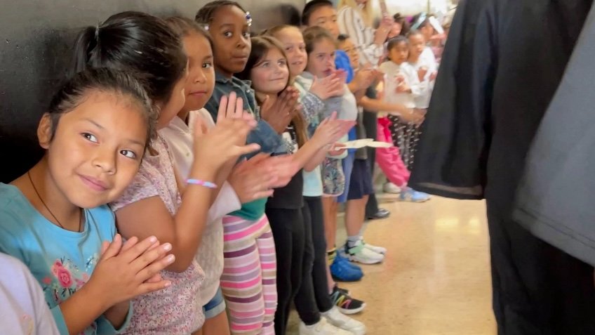 NUFSD's tweet image. So many emotions today as the NSHS #ClassOf2023 celebrated their Senior Field Day. Donning caps + gowns, #NUFSD students returned to where most of them all started at Miller. "Take in + enjoy every moment," said Principal Mike Mahoney. See more on FB. #GoldenFuture 🎓2️⃣0️⃣2️⃣3️⃣🎓
