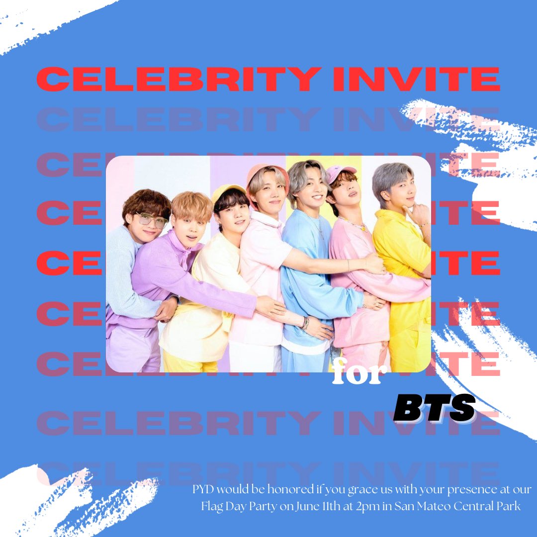 pydems's tweet image. We humbly invite @BTS_twt to our Flag Day celebration! Your release from last night of #taketwo made everyone cry! Hope to see you at Flag Day on Sunday!