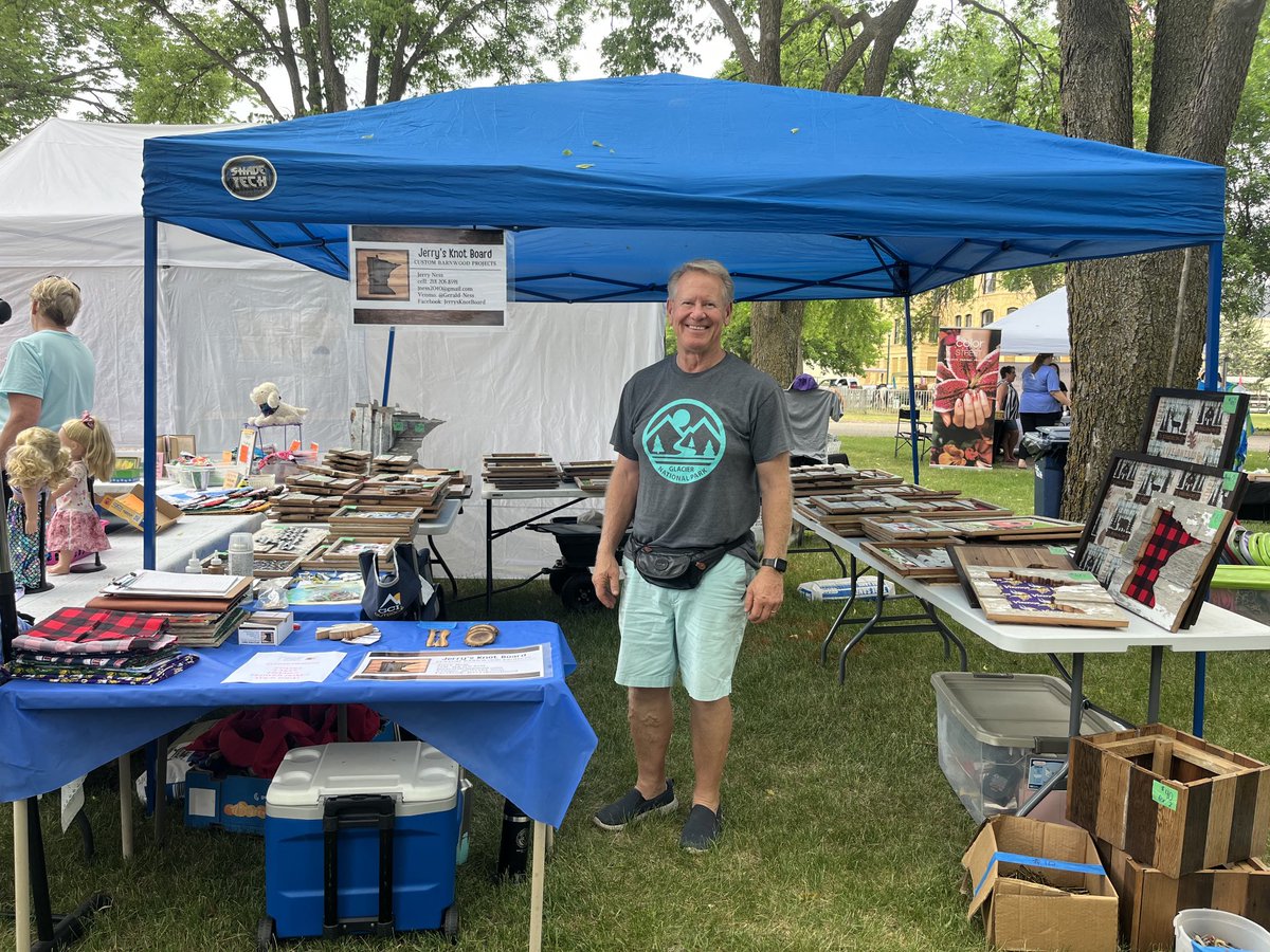 Jerry’s Knot Board - my booth is set up and ready for Summerfest, Fergus Falls today and tomorrow!!