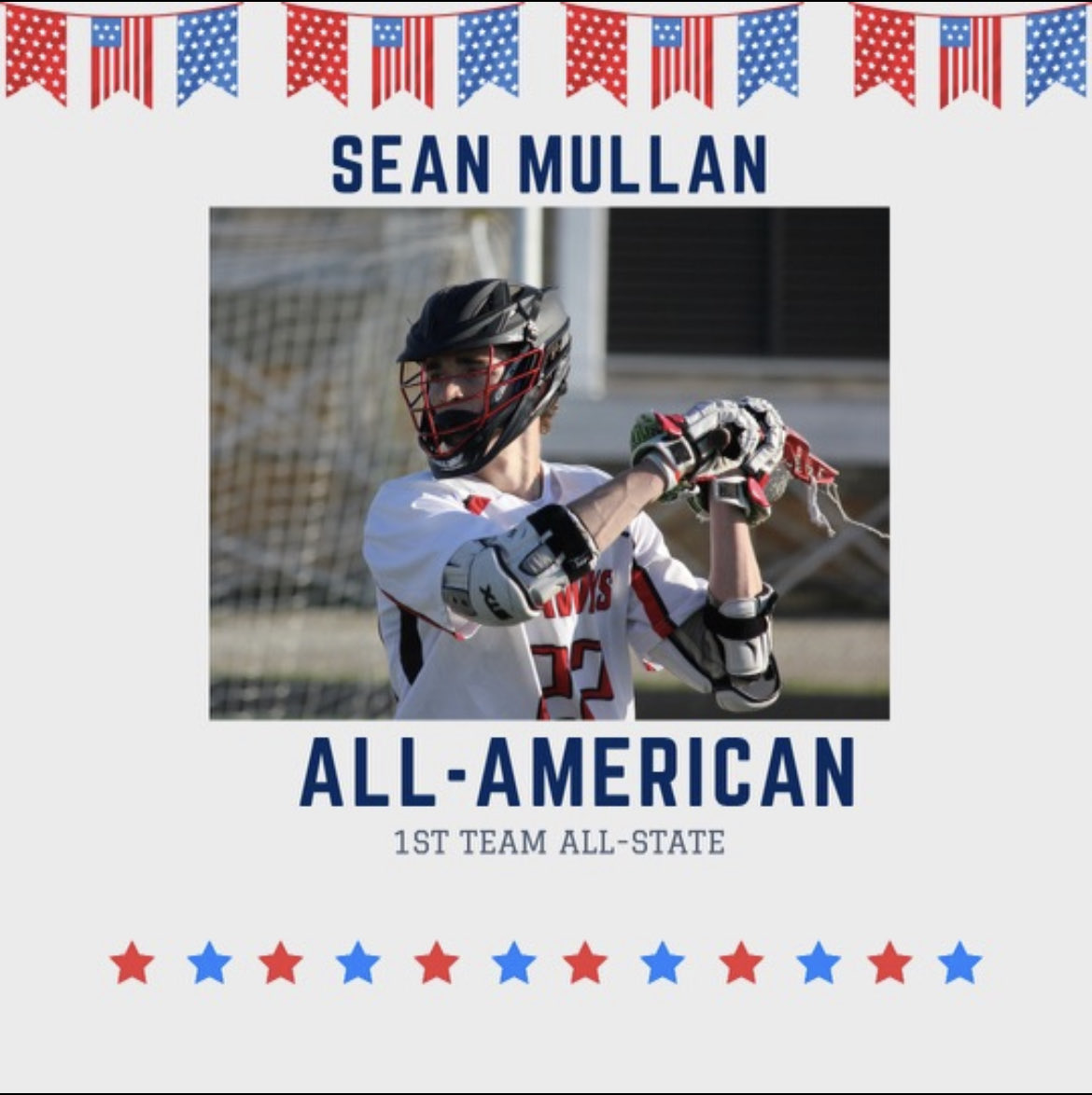 Congratulations to our very own Sean Mullan…1st Team All State and All American honors.  Congrats Sean on a great career.  Much success to you at the next level and beyond!