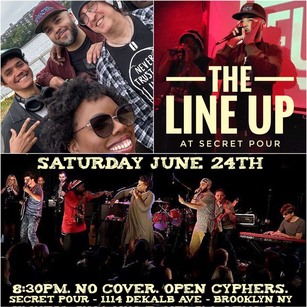 The Band Called FUSE (@bandcalledfuse) on Twitter photo And we're back! 13 years running. From weekly to monthly to virtual to quarterly. Join us at <a href="/secretpournyc/">SecretPour</a>
on Sat June 24th for the Line Up.
Special guest DJ and features TBA very soon. Mark your calendars. BK, all boros, NJ, LI, upstate, CT, PA, come through! And we're back! 13 years running. From weekly to monthly to virtual to quarterly. Join us at <a href="/secretpournyc/">SecretPour</a>
on Sat June 24th for the Line Up.
Special guest DJ and features TBA very soon. Mark your calendars. BK, all boros, NJ, LI, upstate, CT, PA, come through!