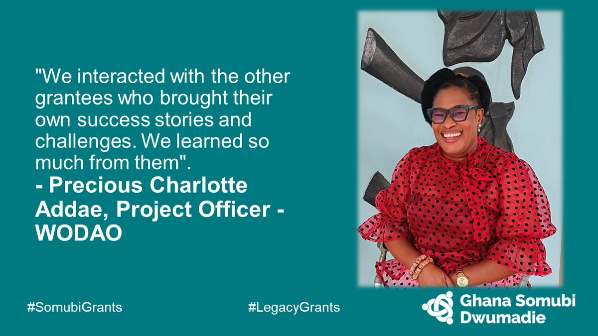 GhanaSomubi's tweet photo. Precious from #WODAO emphasised the nurturing support from #SomubiGrants at our recent training and especially appreciated learning how to bring about positive change #LegacyGrants @UKinGhana @OptionsinHealth @BasicNeedsGh @VoiceGhana @gfdghana @Sightsavers @STARGhana https://t.co/koY42Oig5S