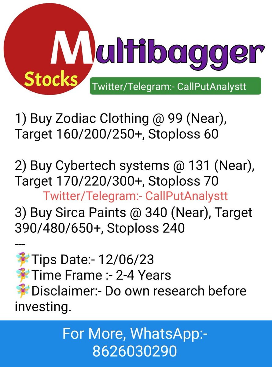 callputanalystt's tweet image. 👌👌👌
#Zodiacclothing #sircapaints #cybertechsystems #asianpaints #ril #tcs #techm #ultratech #maruti #investing #stockstobuy #nifty