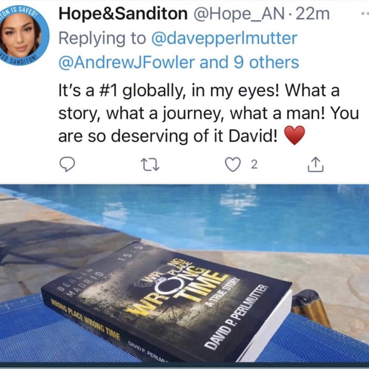 Love this review from a reader all the way in Qatar for the #BookToMovie #TrueStory #WrongPlaceWrongTime relinks.me/DavidPPerlmutt… Now authors, drop a #BookReview on this sunny #ShamelessSelfpromoFriday, go @joanne_paulson @LisaThomasBooks @JessSFrankel @GavinGeddes7 @DonnyoSpeaks…