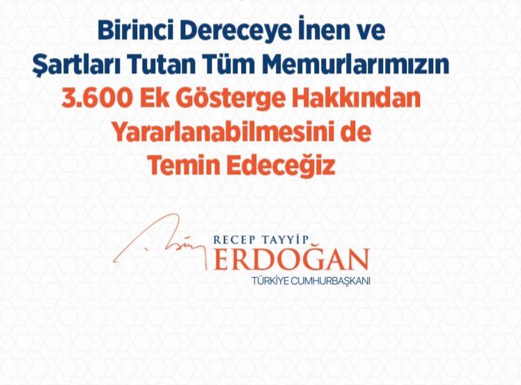 #KamuŞefleri
#3600EkGösterge
#BirinciDerece3600
<a href="/RTErdogan/">Recep Tayyip Erdoğan</a> 
<a href="/Akparti/">AK Parti</a> 
<a href="/isikhanvedat/">Prof. Dr. Vedat Işıkhan</a>
<a href="/memetsimsek/">Mehmet Simsek</a>
<a href="/MemurSenKonf/">Memur-Sen</a>
<a href="/_aliyalcin_/">Ali YALÇIN</a> 
<a href="/yusufyazgan37/">Yusuf YAZGAN</a>
<a href="/HBTONBUL/">HACI BAYRAM TONBUL 🇹🇷</a>
<a href="/ahmetseloz/">AHMET SELÖZ</a>
<a href="/Kamu_Sen/">Türkiye Kamu-Sen</a> 
<a href="/OnderKahveci/">Önder Kahveci</a> 
<a href="/TalipGeylan06/">Talip Geylan</a> 
<a href="/TurkesGuney/">Türkeş Güney</a>
<a href="/tcbestepe/">T.C. Cumhurbaşkanlığı</a>
<a href="/RTErdogan/">Recep Tayyip Erdoğan</a>
<a href="/csgbakanligi/">T.C. Çalışma ve Sosyal Güvenlik Bakanlığı</a>