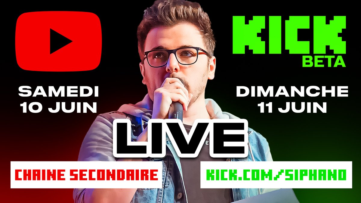 Siphano's tweet photo. Comme annoncé ces derniers jours, je ne quitte pas du tout Twitch, mais je ne m'interdit plus de tester d'autres plateforme !

Vous pourrez donc me retrouver demain en live sur la chaine secondaire Youtube &amp; dimanche pour ma 1ère sur @kickfrancais ! 

👉 https://t.co/PsDuEkpWma https://t.co/PWZY2oDOS6